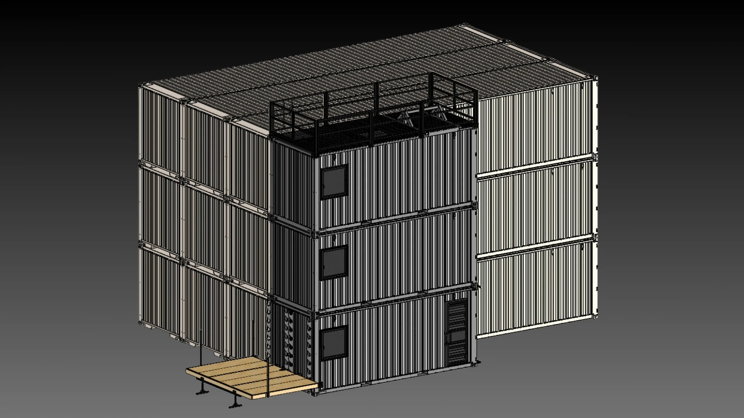 Tower Series 3-Story configuration, interior stair and landing view